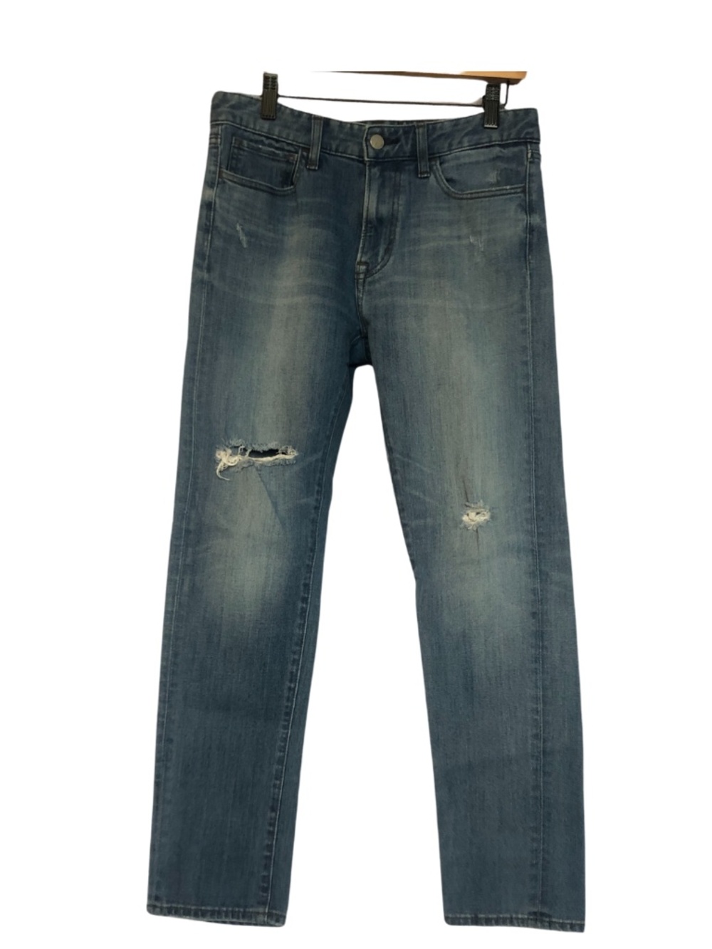 UNIQLO Skinny Tapered Jeans Women's Size 28 Low Rise Distressed Stretch Denim